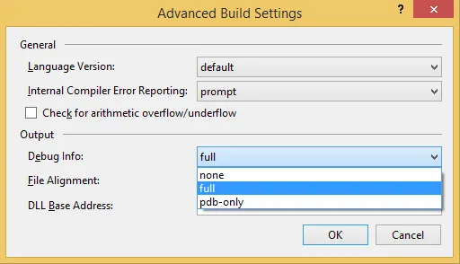 Change the debug info